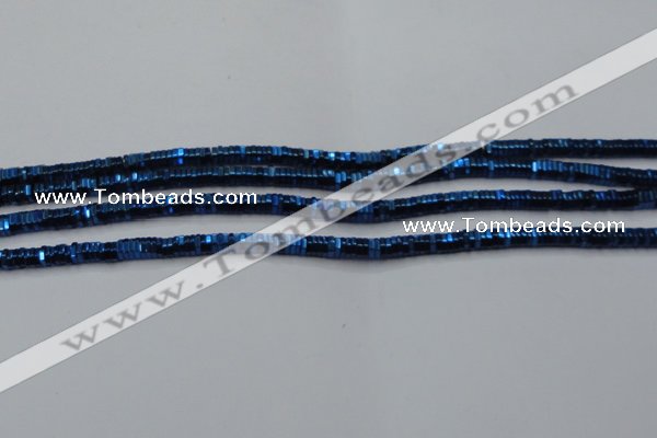 CHE831 15.5 inches 1*2mm hexagon plated hematite beads wholesale