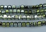 CHE855 15.5 inches 2*2mm dice platedhematite beads wholesale