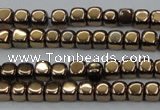 CHE867 15.5 inches 4*4mm dice platedhematite beads wholesale