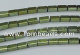 CHE957 15.5 inches 2*4mm cuboid plated hematite beads wholesale