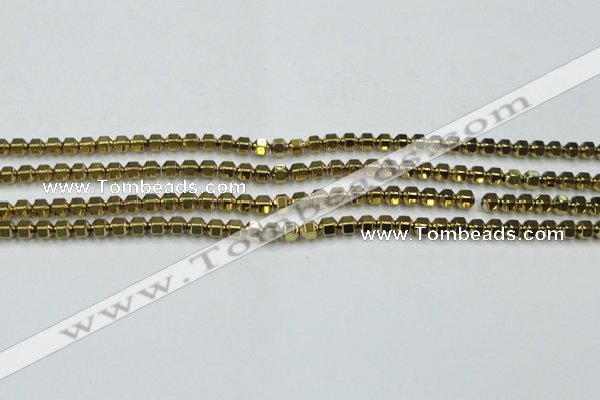 CHE983 15.5 inches 4*4mm plated hematite beads wholesale