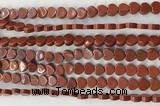 CHG111 15.5 inches 6mm flat heart red jasper beads wholesale