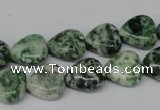 CHG38 15.5 inches 12*12mm heart green spot jasper beads wholesale