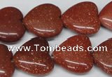 CHG70 15.5 inches 18*18mm heart goldstone beads wholesale