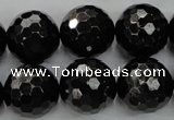 CHS50 15.5 inches 18mm faceted round natural hypersthene beads