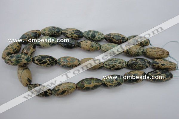 CIJ102 15.5 inches 15*30mm rice impression jasper beads wholesale
