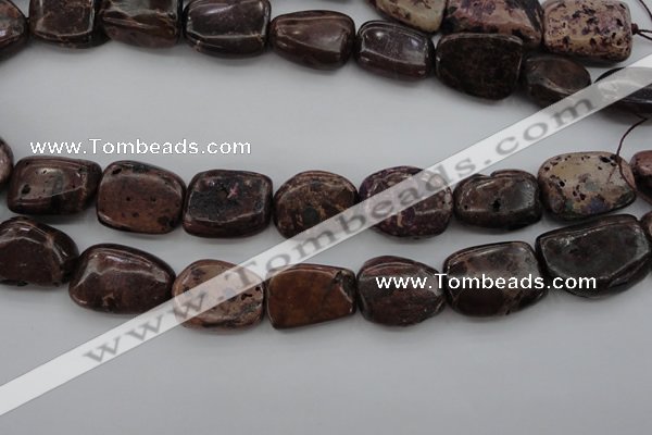 CIJ130 15.5 inches 15*18mm – 18*25mm freeform dyed impression jasper beads