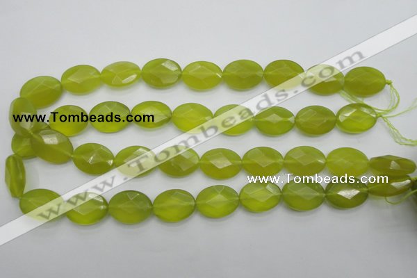 CKA272 15.5 inches 15*20mm faceted oval Korean jade gemstone beads