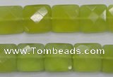 CKA286 15.5 inches 14*14mm faceted square Korean jade gemstone beads