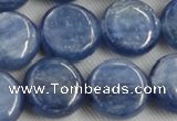 CKC514 15.5 inches 14mm flat round natural Brazilian kyanite beads