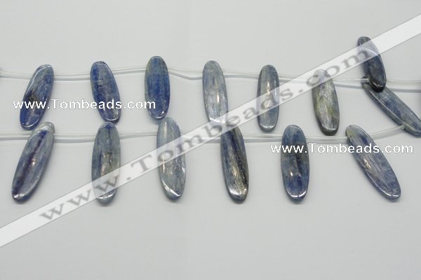 CKC78 Top drilled 13*45mm oval natural kyanite gemstone beads
