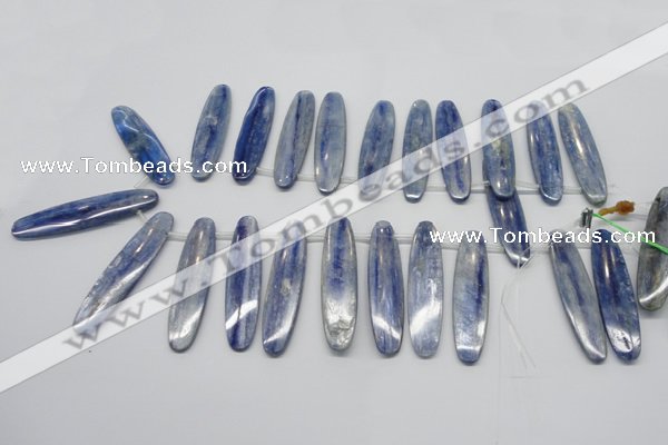 CKC80 Top drilled 13*55mm oval natural kyanite gemstone beads