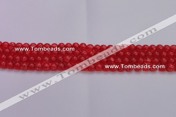 CKQ315 15.5 inches 6mm round dyed crackle quartz beads wholesale