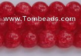 CKQ318 15.5 inches 12mm round dyed crackle quartz beads wholesale