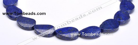 CLA31 19*25mm twisted oval deep blue dyed lapis lazuli beads