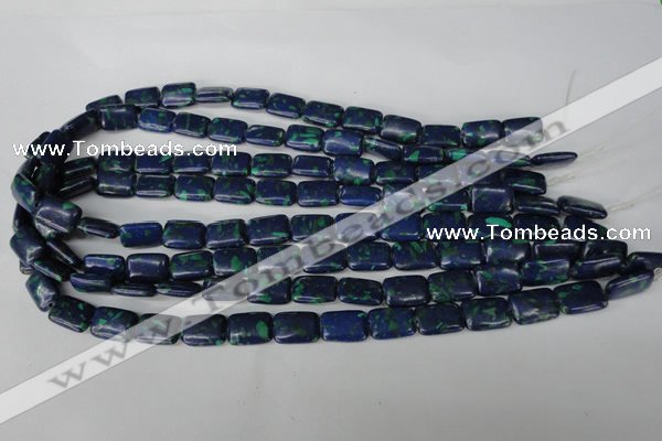 CLA427 15.5 inches 10*14mm rectangle synthetic lapis lazuli beads