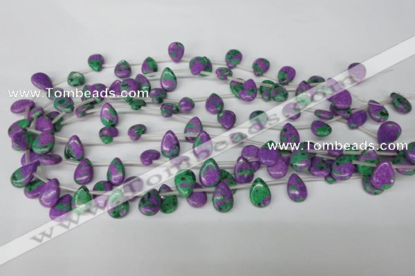 CLA535 Top-drilled 10*14mm flat teardrop synthetic lapis lazuli beads