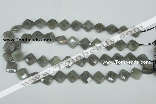 CLB181 15.5 inches 12*12mm faceted diamond labradorite beads