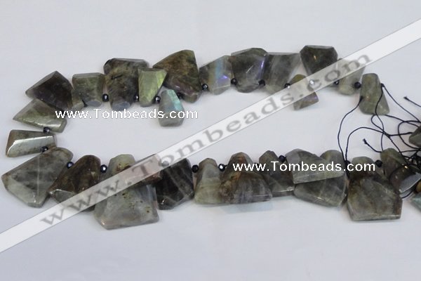 CLB222 Top drilled 15*25mm - 25*30mm freeform labradorite beads