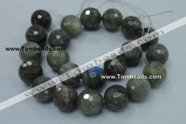 CLB26 15.5 inches 18mm faceted round labradorite gemstone beads