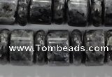 CLB320 15.5 inches 6*18mm & 12*18mm rondelle black labradorite beads
