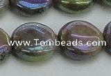 CLB638 15.5 inches 16mm flat round AB-color labradorite beads