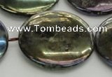 CLB645 15.5 inches 45mm flat round AB-color labradorite beads