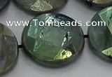 CLB682 15.5 inches 25mm faceted coin AB-color labradorite beads
