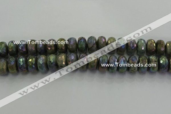 CLB762 15.5 inches 10*18mm faceted rondelle AB-color labradorite beads