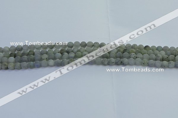CLB871 15.5 inches 4mm round matte labradorite gemstone beads