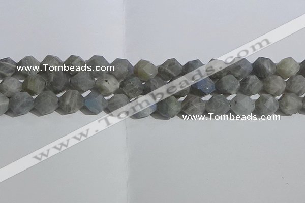 CLB999 15.5 inches 12mm faceted nuggets matte labradorite beads