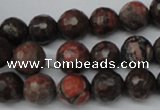 CLD103 15.5 inches 10mm faceted round leopard skin jasper beads