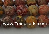 CLD213 15.5 inches 10mm round matte leopard skin jasper beads