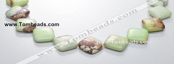 CLE12 20*20mm rhombic lemon turquoise gemstone beads Wholesale