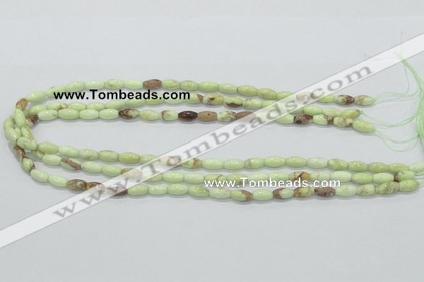 CLE35 15.5 inches 5*10mm rice lemon turquoise beads wholesale