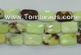 CLE62 15.5 inches 8*12mm faceted rectangle lemon turquoise beads