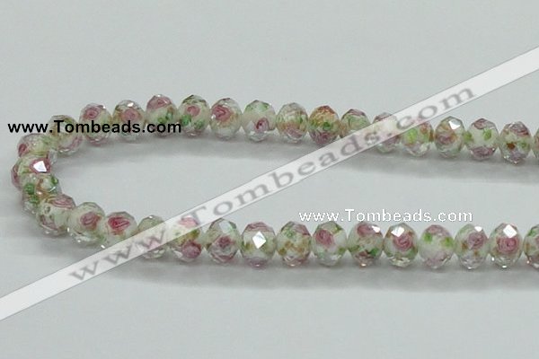 CLG33 15 inches 8*10mm faceted rondelle handmade lampwork beads