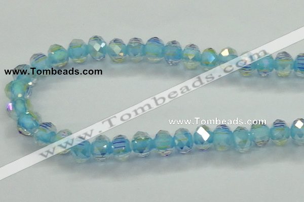 CLG42 14 inches 8*10mm faceted rondelle handmade lampwork beads