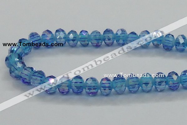 CLG46 13 inches 9*12mm faceted rondelle handmade lampwork beads