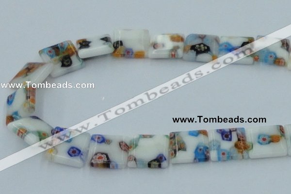 CLG523 16 inches 14*14mm square lampwork glass beads wholesale
