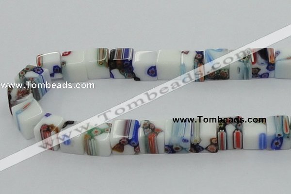 CLG533 16 inches 10*10mm cube lampwork glass beads wholesale
