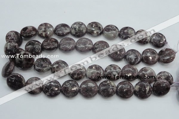 CLI01 15.5 inches 20mm flat round natural lilac jasper beads wholesale