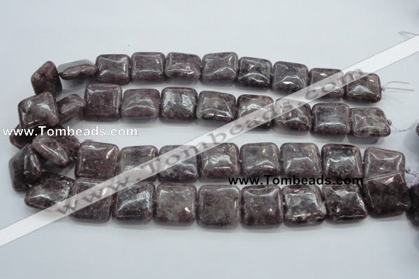 CLI08 15.5 inches 20*20mm square natural lilac jasper beads wholesale