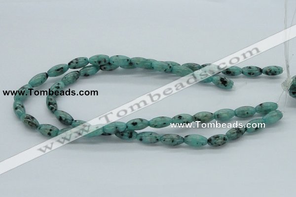 CLJ10 15.5 inches 8*16mm rice sesame jasper beads wholesale