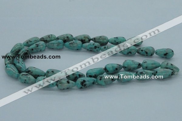 CLJ15 15.5 inches 12*22mm teardrop sesame jasper beads wholesale
