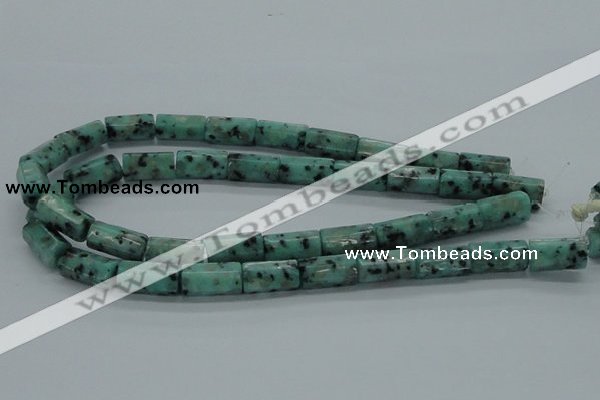 CLJ16 15.5 inches 10*20mm faceted column sesame jasper beads wholesale