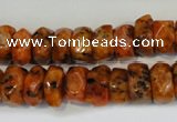 CLJ246 15.5 inches 6*11mm faceted nuggets dyed sesame jasper beads
