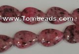 CLJ337 15.5 inches 13*18mm flat teardrop dyed sesame jasper beads