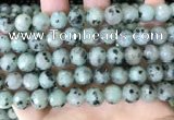 CLJ433 15.5 inches 12mm faceted round sesame jasper beads