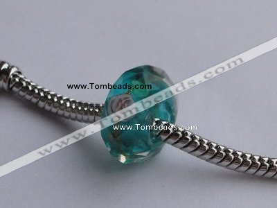 CLNP09 20pcs 8*14mm faceted roundel lampwork glass European beads